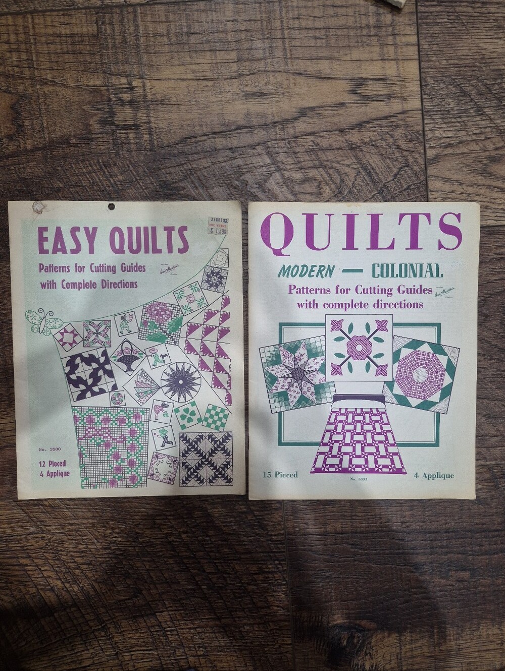 Rare 1950s Aunt Martha's Quilt Patterns For Cutting Guides & Complete Directions